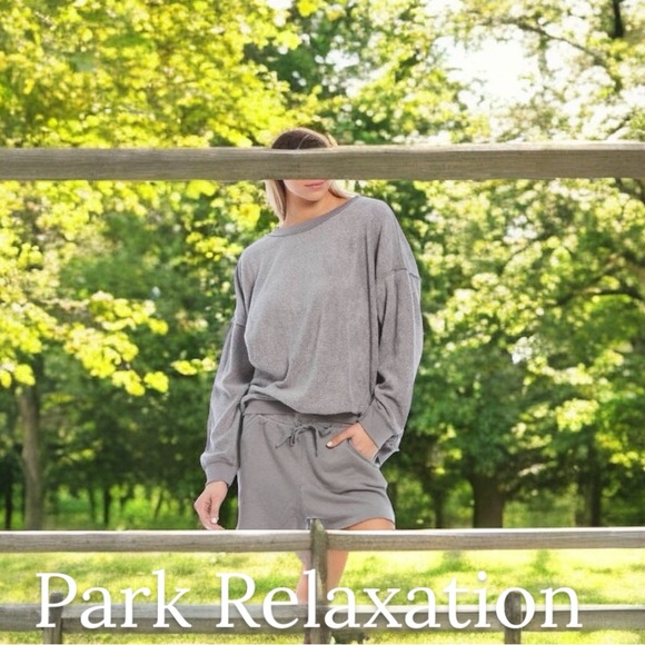 NWT Free People Kelly Sweatshirt in Graphite ~ size Small - Picture 5 of 14